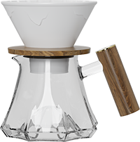 Volcano Glass Server Set with Wooden Handle CPC450-02A White