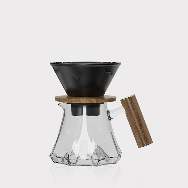 Volcano Glass Server Set with Wooden Handle CPC450-02A